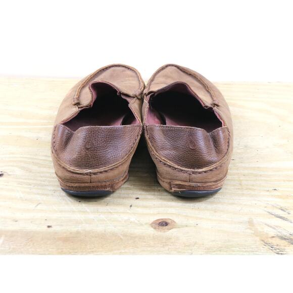 Olukai Mens 11.5 Brown Distressed Leather Moloa Slipper Slip On Loafers Shoes main image 7